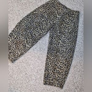 Leopard Print Wide Barrel Pants - T
